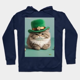 Grumpy St Patrick's day cat Hoodie